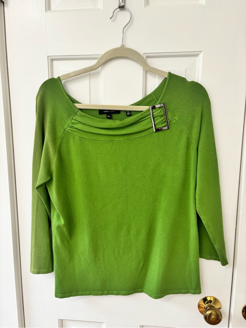 BCBG Kelly Green Boatneck Sweater Top
